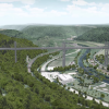Bauabschnitt 3 - Seitenansicht - Visualisierung der Neckartalbrücke in Blickrichtung Ost